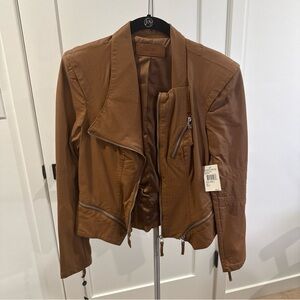 Nordstrom Women's Brown Leather Jacket Blank NYC